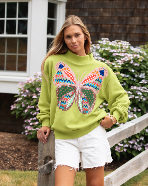 Meadow Butterfly Mockneck