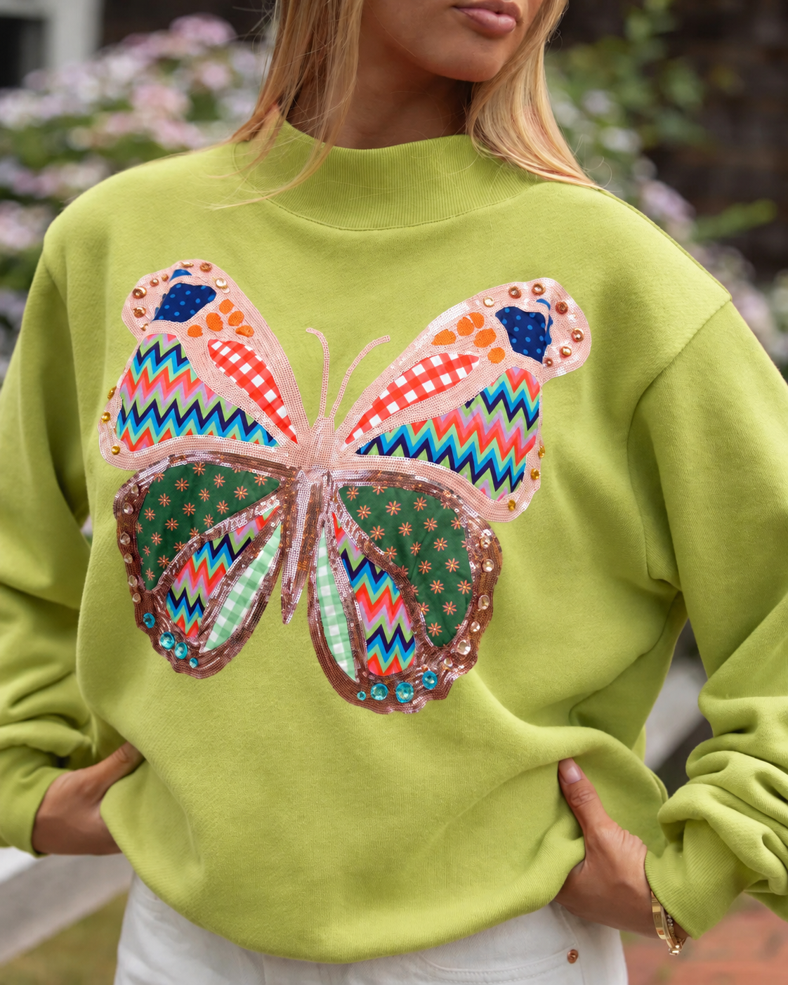 Meadow Butterfly Mockneck